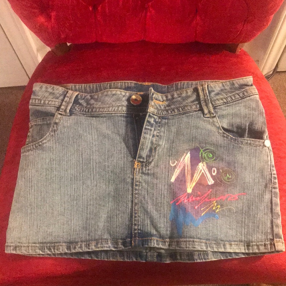 Cute throwback Miskeen denim mini skirt